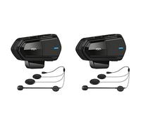 Beelooom Lot de 2 microphones intercom B35 pour moto, Bluetooth 5.0, casque d'écoute, radio FM, Hi-Fi, qualité sonore, noir Siri, 750086341