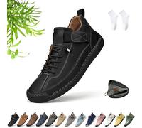 Beelovy Shoes for Men, Beelovy Handmade Leather Sneakers for Men & Women, Soft Comfort & Orthopedic Support Slip on Walking Loafers for Travel and Walk(Noir,36 EU)