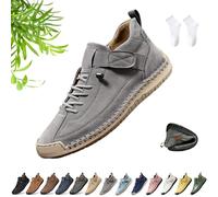 Beelovy Shoes for Men, Beelovy Handmade Leather Sneakers for Men & Women, Soft Comfort & Orthopedic Support Slip on Walking Loafers for Travel and Walk(Gris,40 EU)