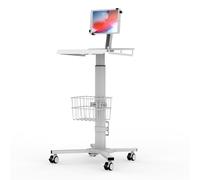 Beelta Mobile Medical Tablet Cart - Station de travail à roulettes pour tablettes de 9,7 à 12,9" (compatible avec Apple iPad Pro/Air), hôpital, clinique, bibliothèque, restaurant