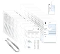 BEELUKY 50 PCS 10 x 6 cm Auto Étiquette Vidange Voiture Porte Etiquette de Vidange Huile avec Câble Métallique Étiquettes de Vidange D'huile pour Carnet Entretien Vehicule (Vert Foncé)