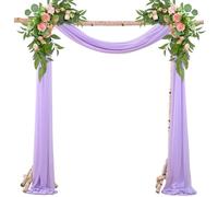 BEELUKY Mariage Arche Tenture 75x800 cm Mariage Voilage Drapés avec 22m Rubans pour Décoration de Mariage Cérémonie Fête Rideau de Gaze (Violet)