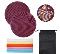 BEELUKY Sensory Activity Board Rond Planche D'activité Sensorielle en Silicone Jouets Sensoriels avec Sac de Rangement 20 Bandes de Silicone pour Apaiser Stress Anxiété Autisme et Tdah (Bordeaux)