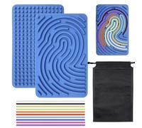 BEELUKY Sensory Activity Board Silicone Planche D'activité Sensorielle avec Travel Bag & 10 Strings Tactile Sensory Toys Design Double Face 2 en 1 pour Apaiser Stress Anxiété Autisme et Tdah(Vert)