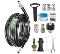 BEELUKY Tuyau Déboucheur Canalisation,10 M Tuyau de Nettoyage, Kit Furet Professional, 400 bars 5800 PSI pour Karcher K2-K7 Nettoyage Facile des