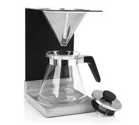 BEEM Cafetière pour Over Filtre permanent en acier inoxydable Taille 2 Verseuse en verre de 0,5 l avec couvercle Stable grâce à un pied en béton élégant Art de préparation du café manuel