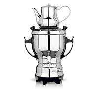 BEEM Tea-Classic Samovar - 3L | Acier Inoxydable | Grande théière Aussi pour la Restauration | avec Robinet de vidange en Acier Inoxydable | Régulateur de température réglable | avec théière de 1 L