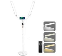 BeeMingle Wimpernlicht für Wimpernverlängerung LED-Bodenlampe mit 3 Farbtemperatur, Wimpernlampe Ästhetiker Licht für Tattoos, Nagel, Fotografie, verstellbare Helligkeitshöhe mit Telefonhalter (blanc)