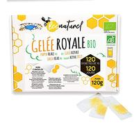 Beenaturel | Gelée royale bio 120g | 120 dosettes 1g | Cure hiver 4 mois | Gelée royale française fraîche pure | Immunité adulte enfant | Complément alimentaire naturel