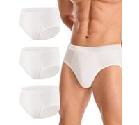 BEENIUBEE Lot de 3 couches d'incontinence pour hommes, 150 ml, en coton hautement absorbant, réutilisables, lavables, anti-fuites, sous-vêtements pour homme, blanc, taille XL