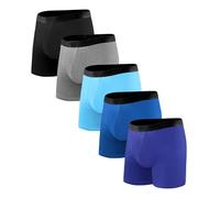 BEENIUBEE Lot de 5 caleçons d'incontinence absorbants pour homme, 150 ml, lavables, en coton avec coussinets de protection, anti-fuite, réutilisables (multicolore01, taille 2XL)