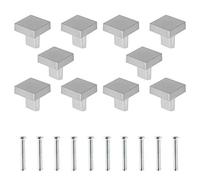 Beenle-Icey 10 pcs Tiroir de Porte Poignée 25x25mm Boutons de Tiroirs Carré Bouton de Meubles Unique Trou Boutons de Tiroir pour Commode Tiroir Armoire Armoire Décoration de Porte de Placard (argent)