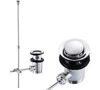 Beenle-Icey Bonde de lavabo avec trop-plein, tirette, bonde de vidage pour lavabo, chromée, bonde excentrique, bouchon de lavabo, 1 1/4, pour lavabo