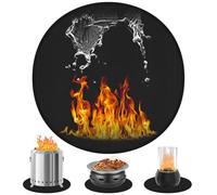 BEENNA Rond Tapis Ignifuge, 50 cm Tapis de Feu pour Cheminée de Table, Tapis de Protection Contre l'incendie Enduit de Silicone pour Minni Cheminée de Table, Cheminée Éthanol de Table etc.