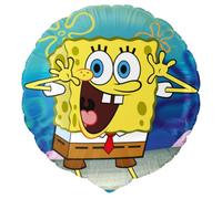 BeenSmile, Ballon Anniversaire Bob Esponja, Remplir d'Hélium ou d'Air, Décoration en Feuille Rond Thème Bob Esponja, Gonflable à l'Hélium ou à l'Air, Matériau très Résistant, 1 Unité, 46cm