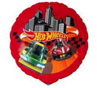 BeenSmile, Ballon Anniversaire Hot Wheels, Remplir d'Hélium ou d'Air, Décoration en Feuille Rond Thème Hot Wheels, Gonflable à l'Hélium ou à l'Air, Matériau très Résistant, 1 Unité, 46cm