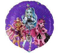 BeenSmile, Ballon Anniversaire Monster High, Remplir d'Hélium ou d'Air, Décoration en Feuille Rond Thème Monster High, Gonflable à l'Hélium ou à l'Air, Matériau très Résistant, 1 Unité, 46cm