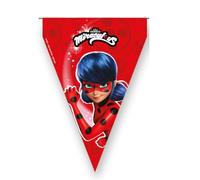 BeenSmile, Banderin Miraculous Personnage Ladybug Fanion pour enfants, décoration d'anniversaire d'enfant, articles de fête, célébration et anniversaire 1 pièce, 3 m
