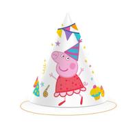 BeenSmile, Chapeaux d'Anniversaire PEPPA PIG, Chapeaux pour Déguisement ou Soirée à Thème, Décoration d'Anniversaire pour Enfants, Chapeaux de Fête d'Anniversaire, 6 Bonnets