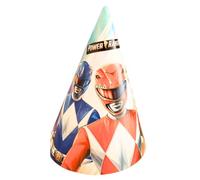 BeenSmile, CHAPEAUX POWER RANGERS, Chapeaux en Carton, Décoration d'Anniversaire pour Enfants, Chapeaux de Fête d'Anniversaire, 6 Pièces.
