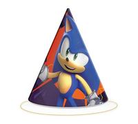BeenSmile, CHAPEAUX SONIC PRIME, Chapeaux en Carton, Décoration d'Anniversaire pour Enfants, Chapeaux de Fête d'Anniversaire, 6 Pièces.