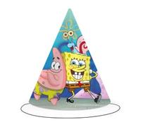 BeenSmile, CHAPEAUX SPONGEBOB SQUAREPANTS, Chapeaux en Carton, Décoration d'Anniversaire pour Enfants, Chapeaux de Fête d'Anniversaire, 6 Pièces.