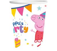 BeenSmile, Gobelets PEPPA Pig pour enfants - Décoration d'anniversaire d'enfant - Articles pour fêtes et célébrations - 8 unités - 250 ml