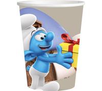 BeenSmile, Gobelets Schtroumpfs, verres pour enfants - Décoration d'anniversaire d'enfant - Articles pour fêtes et célébrations - 8 unités - 250 ml