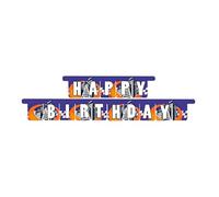 BeenSmile, Guirlande de fête générique Hot Wheels, guirlande Happy Birthday - Décoration d'anniversaire pour enfants, fêtes d'enfants, anniversaires et célébrations - Articles de fête - 1 unité