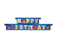 BeenSmile, Guirlande décorative d'anniversaire Pat' Patrouille, guirlande de fête Happy Birthday, décoration d'anniversaire pour enfants, anniversaires et célébrations, articles de fête, 1 unité