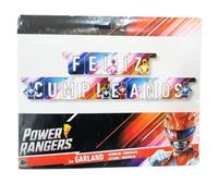 BeenSmile, Guirlande Joyeux Anniversaire Enfant 3 Mètres - Décoration Fête Anniversaire pour Garçons et Filles - Bannière Fête Enfant, Happy Birthday Décoration Réutilisable (Power Ranger)