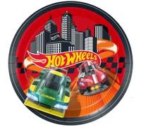BeenSmile, HOT WHEELS 8 assiettes de 23 cm, assiettes jetables pour fêtes d'anniversaire pour enfants, articles de décoration de fête à thème