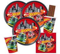 BeenSmile Kit de fête Hot Wheels - Voiture de course - Pour 8 enfants