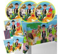 BeenSmile Kit de fête Zenons Farm avec nappe pour 8 enfants