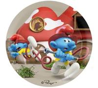 BeenSmile Lot de 8 assiettes de fête « Schtroumpf », Ø = 23 cm