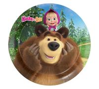 BeenSmile, Masha et Michka Anniversaire, Decoration Anniversaire, Boite Anniversaire, Assiettes et Gobelets, Piñata et bien plus encore pour ta fête à thème Masha et Michka (Assiettes 23 Cm)