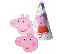 BeenSmile Peppa Pig, Decoration Anniversaire Peppa Pig, Kit de Masques d’anniversaire (6U) et Chapeaux de Fête (8U), Décorez votre fête, Spécial pour les Fêtes de Filles et de Garçons.
