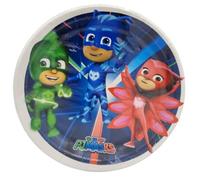BeenSmile, PJ Masks 8 assiettes 18 cm, assiettes jetables pour fêtes d'anniversaire pour enfants, articles de décoration de fête à thème