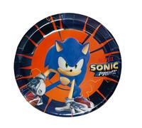 BeenSmile, SONIC PRIME 8 assiettes 18 cm, assiettes jetables pour fêtes d'anniversaire pour enfants, articles de décoration de fête à thème