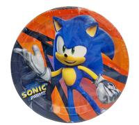 BeenSmile, SONIC PRIME 8 assiettes de 23 cm, assiettes jetables pour fêtes d'anniversaire pour enfants, articles de décoration de fête à thème