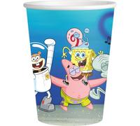 BeenSmile, SPONGEBOB Lot de 8 verres pour enfants - Décoration d'anniversaire pour enfants - Articles pour fêtes et célébrations - 250 ml