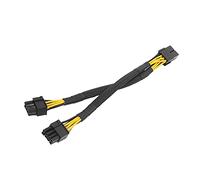 BEEOFICEPENG 1 câble répartiteur en Y tressé pour GPU PCIe 8 broches femelle vers 2 x 8 broches (6+2) mâles PCI adaptateur répartiteur, 20 cm