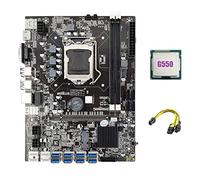 BEEOFICEPENG Carte mère B75 ETH Mining Adaptateur USB 8XPCIE + CPU G550 + câble 6 broches vers 8 broches Carte mère USB LGA1155 MSATA B75