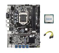 BEEOFICEPENG Carte mère B75 ETH Mining Adaptateur USB 8XPCIE + CPU G630 + câble 6 broches vers 8 broches Carte mère USB LGA1155 MSATA B75