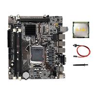 BEEOFICEPENG Carte mère H55 pour ordinateur LGA1156 - Prend en charge I3 530 I5 760 Series CPU DDR3 + CPU I3 540 + câble de commutation + graisse thermique