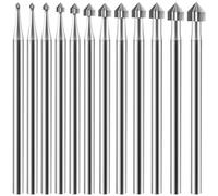 BEEOFICEPENG Ensemble de fraises pour sculpture en forme de cône cylindrique de 12 pièces Set de fraises pour bijoux tige pour la création de bijoux, fraises pour le sertissage de pierres pour pierre