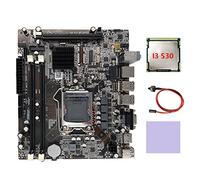 BEEOFICEPENG Kit de carte mère H55 LGA1156 compatible avec processeur I3 530 I5 760 Series CPU DDR3 + processeur I3 530 + câble de commutation + coussinet thermique