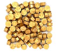 BEEOFICEPENG Lot de 100 perles de cire pour sceller les haricots - Pour enveloppes vintage - Pour mariage, cire - Sceau - Outils de cire - Doré