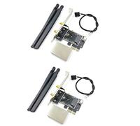BEEOFICEPENG Lot de 2 adaptateurs de carte réseau sans fil PCIE WiFi Bluetooth pour PC de bureau AX200 9260AC