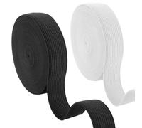 BEEOFICEPENG Lot de 2 élastiques à coudre pour tricoter, couture, cordon plat élastique, bobine tressée large, outils pour travaux manuels, faciles en U